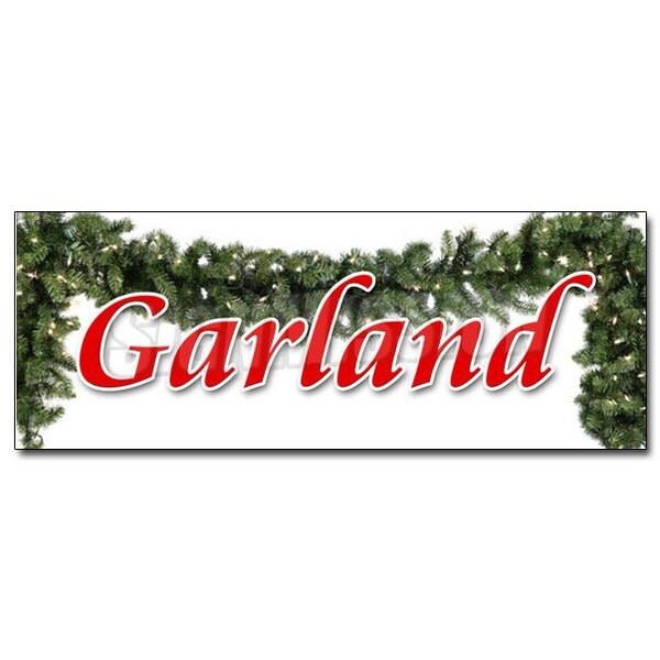 Signmission GARLAND DECAL sticker x-mas xmas trees decor wreaths holiday Christmas, D-12 Garland D-12 Garland - main